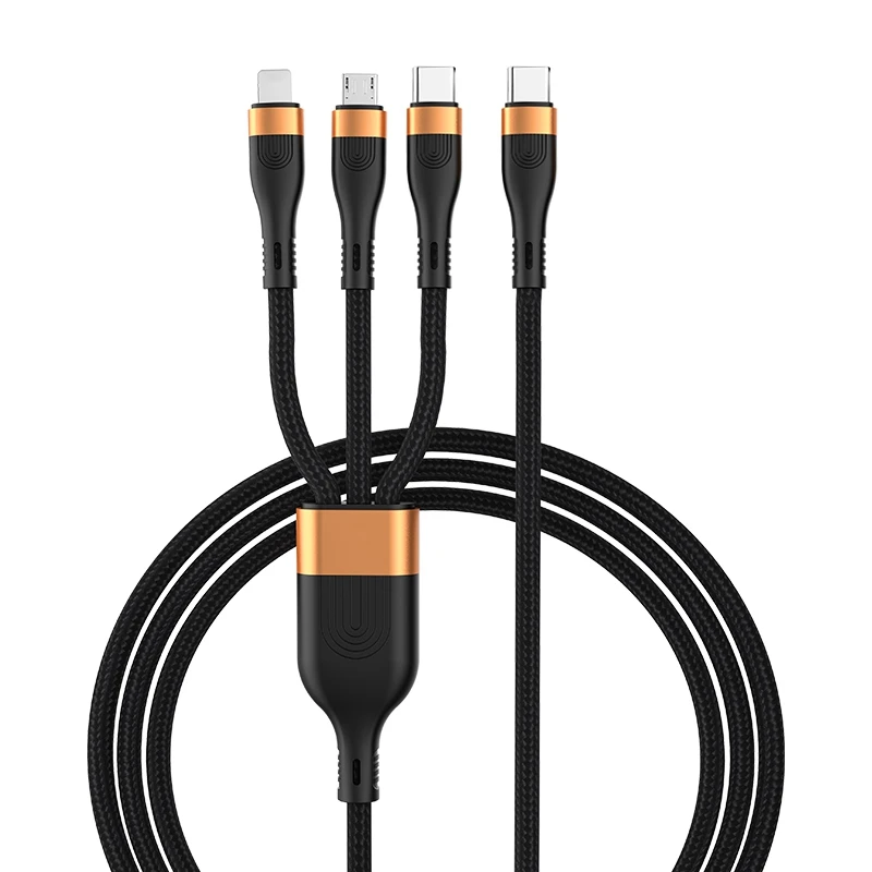 

5Ft 100W Fast Charge Laptop Cable For Android Ios Type-C Phone Multifunctional 3 In 1 Data Charging Cable