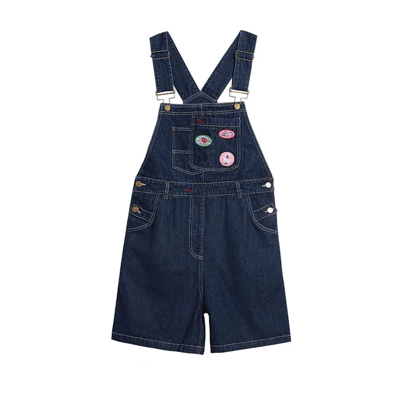 

Denim Suspender Shorts Summer Casual Wide Leg Playsuits Rompers Trousers Vintage Streetwear Short Jeans Pants For Women