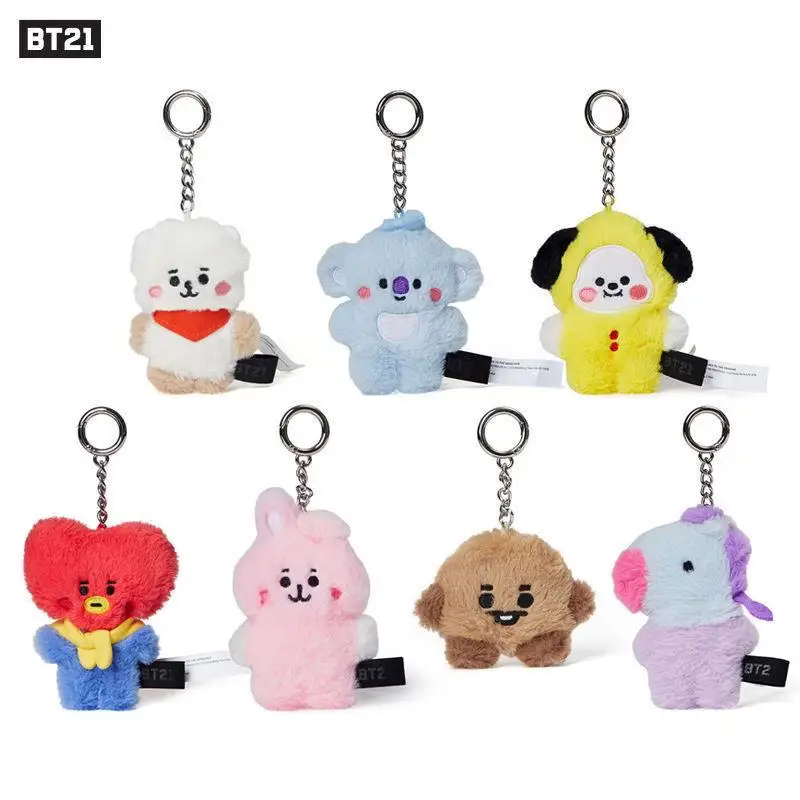 

Kawaii Bt21 аниме хобби ТАТА Chimmy Cooky Koya Мини Подвеска плюшевая кукла школьная сумка орнамент