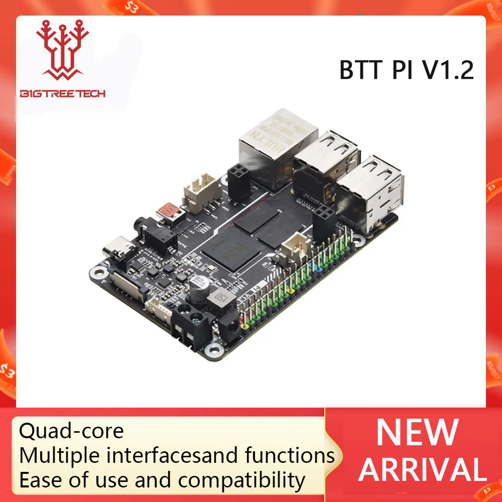 Четырехъядерный процессор BIGTREETECH BTT PI V1.2 с 2.4G WiFi 40Pin GPIO VS Raspberry PI для Klipper I3 CoreXY 3D принтер DIy