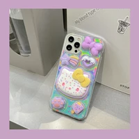 hello kitty for phone cases for iphone 13 12 11 pro max mini xr xs max 8 x 7 se laser transparent phone case