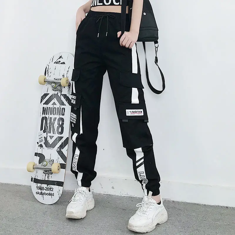 Overalls Women's Summer Thin Section Loose And Thin Junior High School Students' Pants Solid All-match Ribbon Trendy Leggings