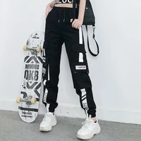 overalls womens summer thin section loose and thin junior high school students pants solid all match ribbon trendy leggings