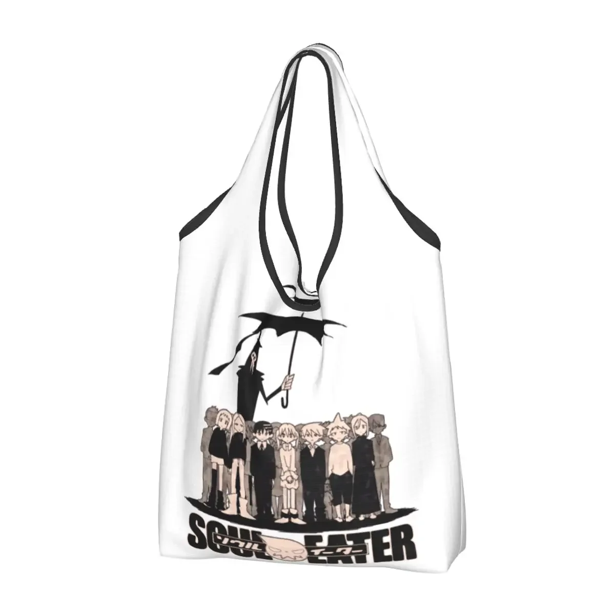 

Soul Eater Groceries Shopping Tote Bags Women Fashion Shinigami Death the Kid Shoulder Shopper Bags Large Capacity Handbags