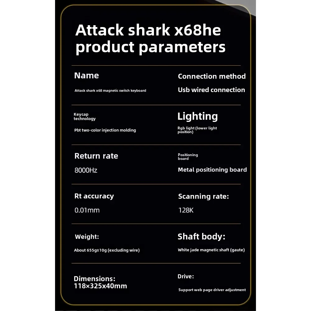 Фото Attack Shark X68HE магнитная ось 8K обратная механическая клавиатура скорость сканирования 128K точность 0,01 мм поддержка веб-привода быстрая реакция №5