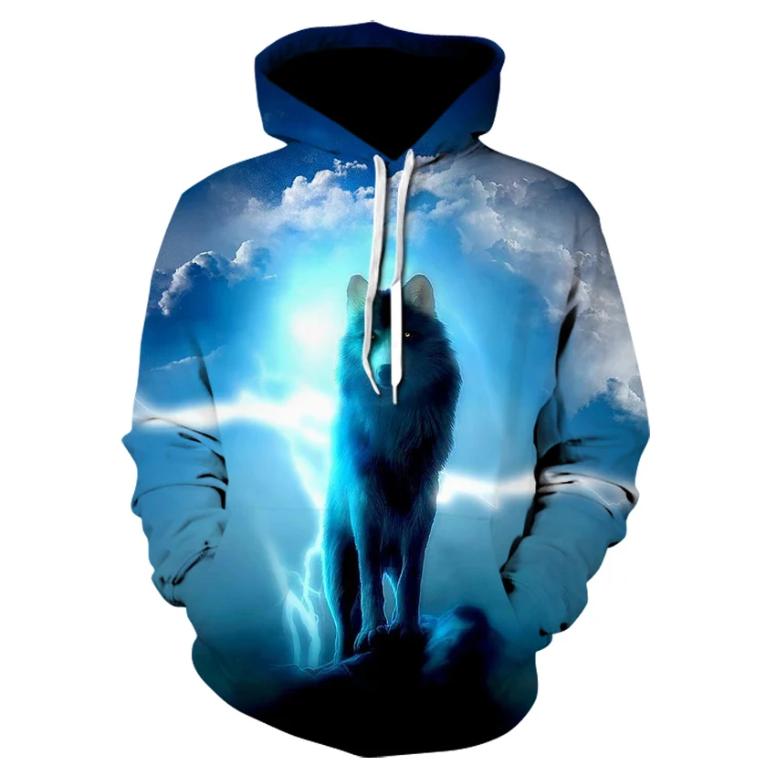 

new domineering cold and fierce handsome wild wolf print casual style hoodie 3D printing men's and women children pullo