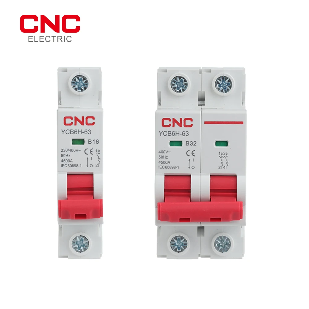 

Миниатюрный автоматический выключатель CNC YCB6H-63 1P 2 P B Curves MCB B16A/B32A