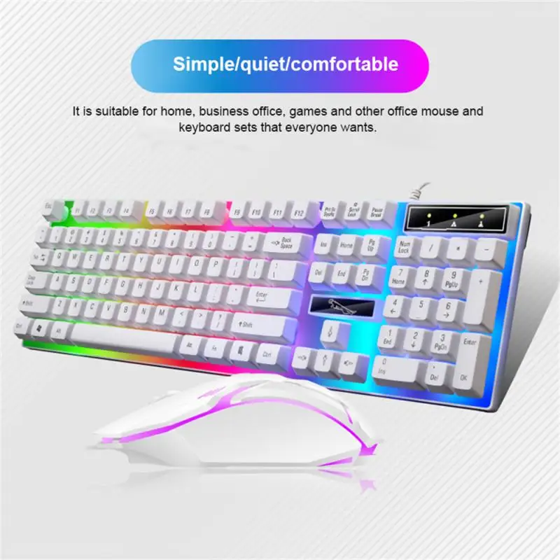 

Cool Backlight Gaming Mouse Usb Luminous Mechanical Wired Keyboard Mouse 104 Keys Pc Gaming Keyboard Laptop Accessories