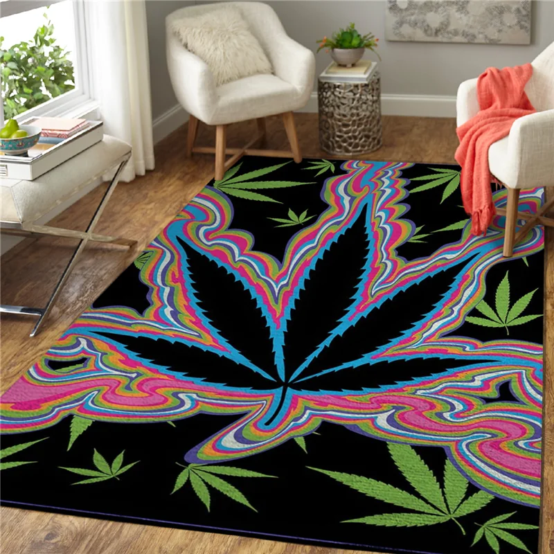 

Psychedelic Weeds Area Rug 3D Printed Carpet Mat for Living Room Doormat Flannel Print Bedroom Non-slip Floor Rug 01