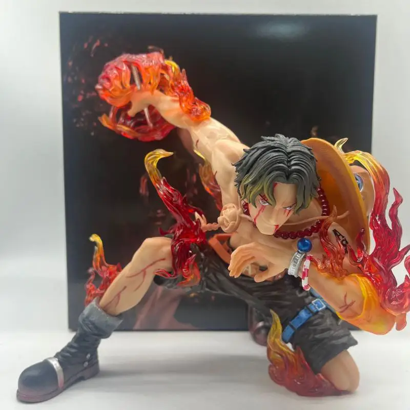 

Anime Ace Figure One Piece Action Figurine The Top War Portgas D Ace Figure Flame Drifting 16cm PVC Collectible Model Toys Gifts