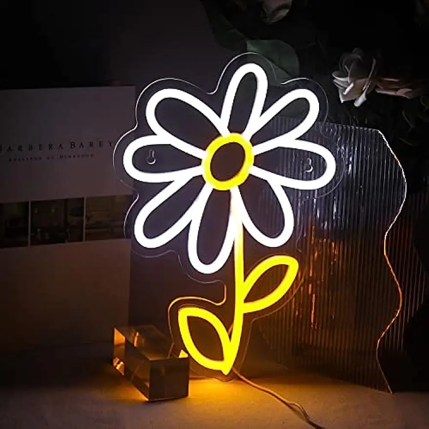 

Неоновая Вывеска-цветок, Светодиодный Неоновый Светильник С Питанием От USB, Регулируемая Яркость Для Спальни