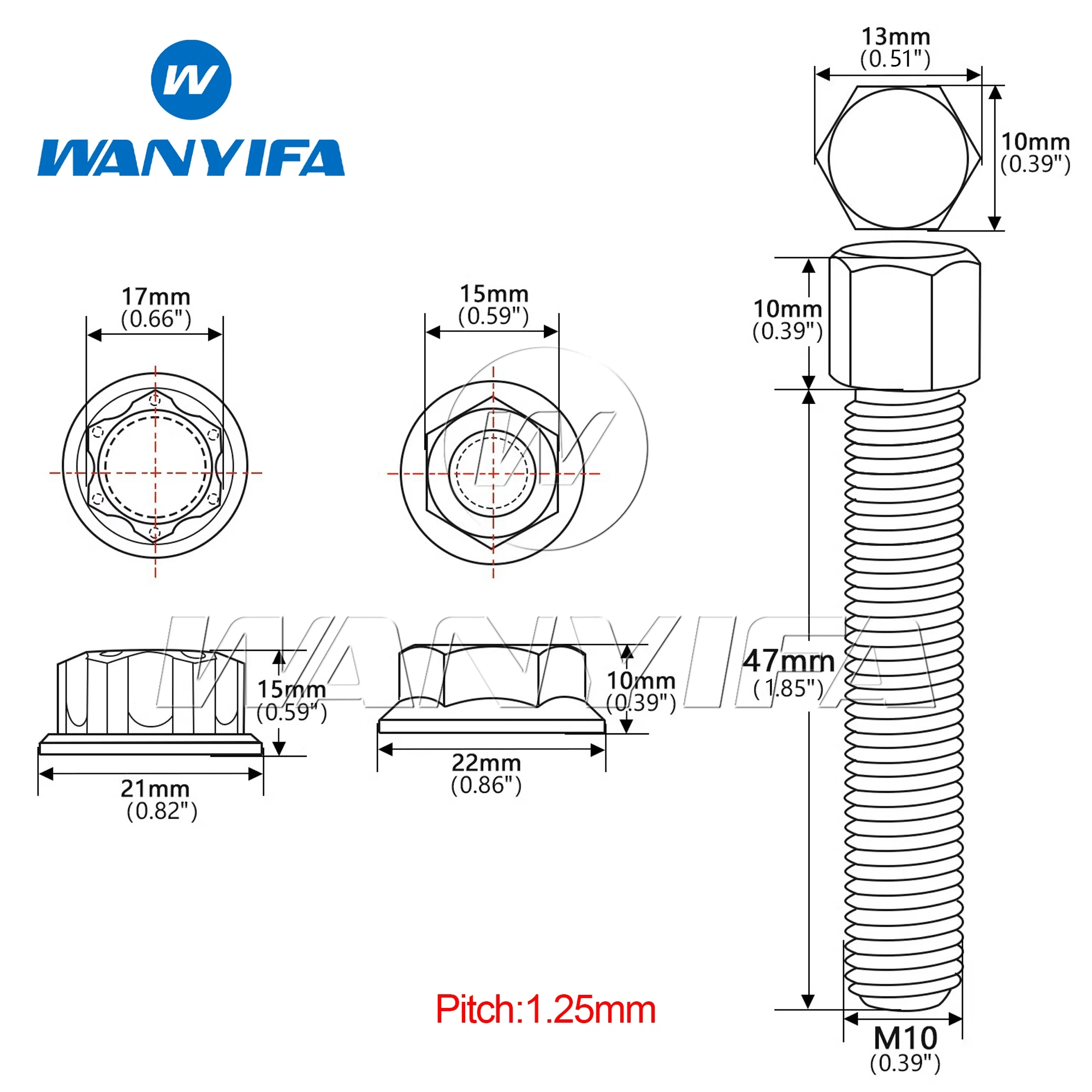 Фотоболты M8/m10x47 мм винты с шестигранной головкой M8/M10 шаг фланцевой гайки 1 25 для
