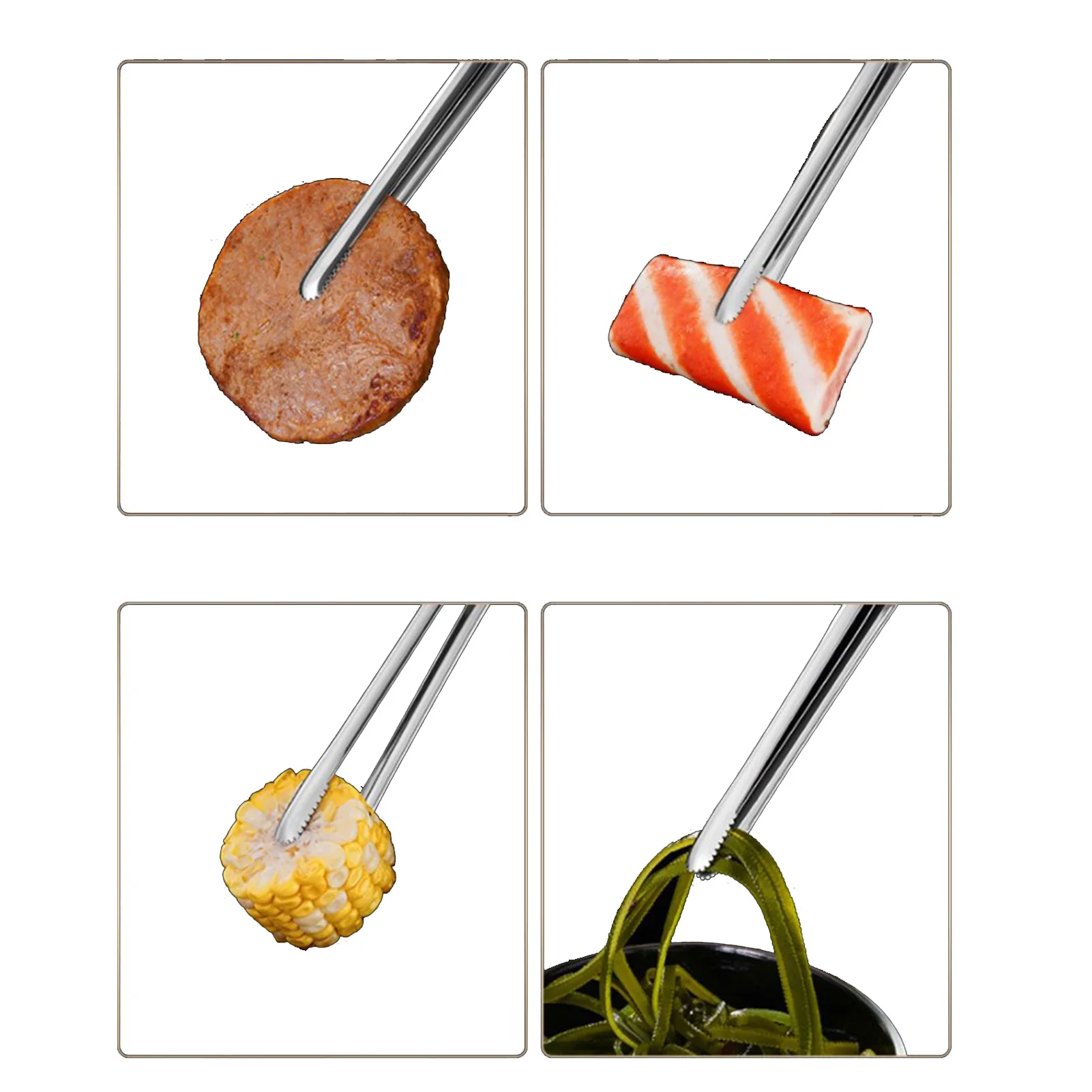 

3pcs Kitchen Tweezer BBQ Food Tweezer Clip Mini Chief Tongs Stainless Steel Portable For Picnic Barbecue Cooking