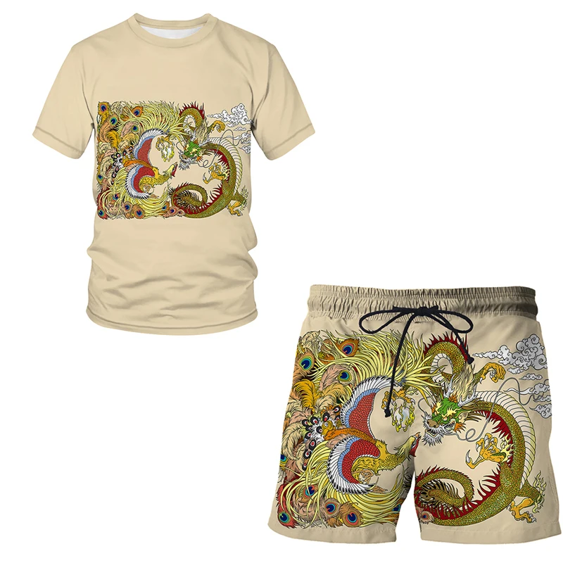 

Boys Girls Summer Clothes Sets Short Sleeve Totem series 3D T Shirt Shorts 2Pcs Clothing Suit Outfits Clothes Men clothing Tops