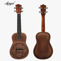 aiersi brand wholesale price 24 inch concert brass body resonator ukulele hawaii 4 string guitar