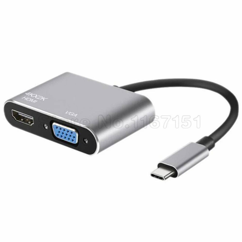 

USB C 4K Тип C к HDMI-совместимый адаптер VGA USB3.0 HUB для Samsung Galaxy S10/S9/S8 Huawei Mate 20/P30 Pro