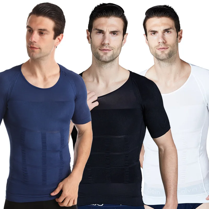 

Men's Tank Top Gym Clothing Men Bodybuilding Men's Bodysuit The Abdomen Tight Plastic Chest Outdoor Sports T-shirt Clothing