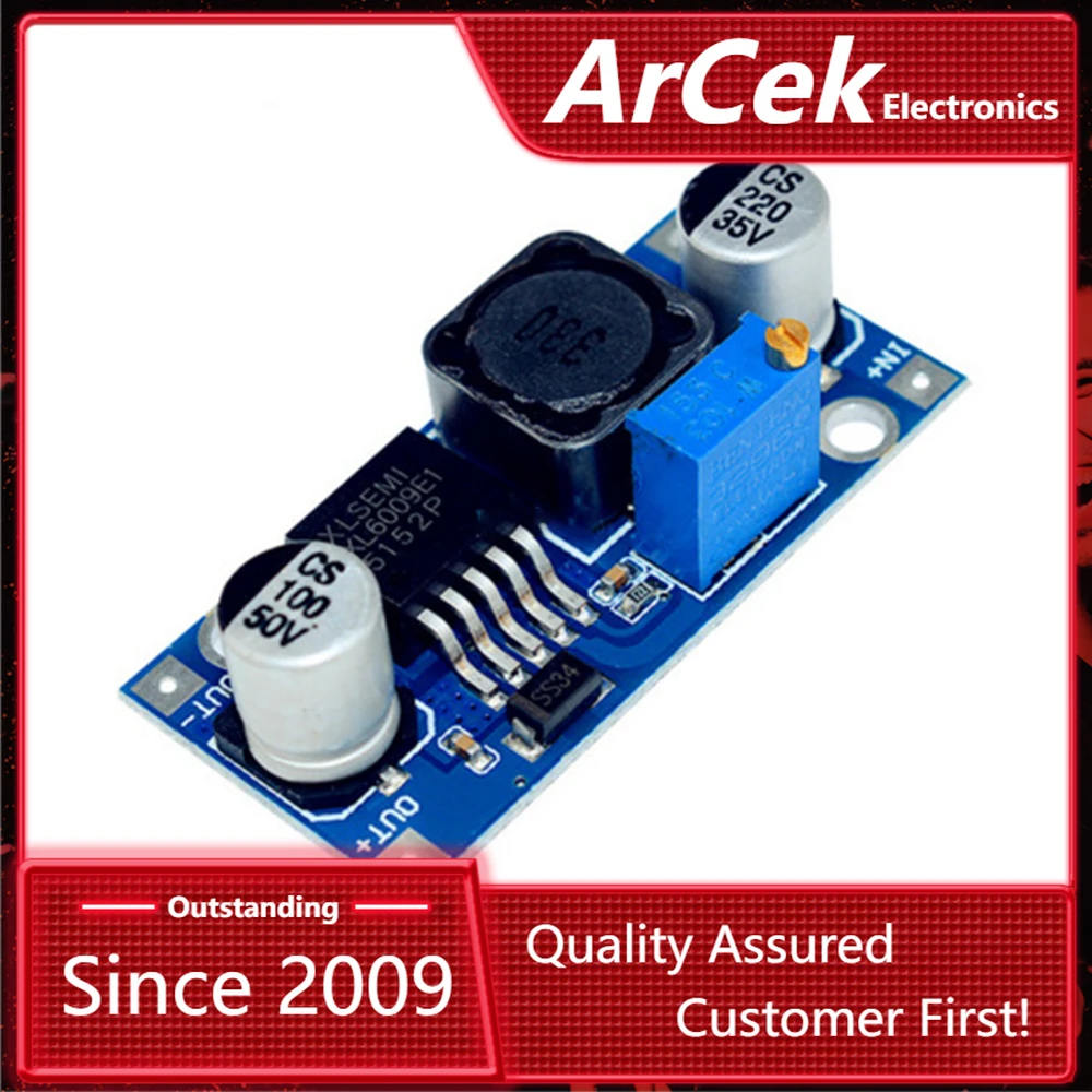 Регулируемый Повышающий Модуль преобразователя мощности, сменный модуль XL6009 LM2577 плата DSN6009 4A, переключатель MOSFET 5-32 в 400 кГц, Комплект «сделай сам»