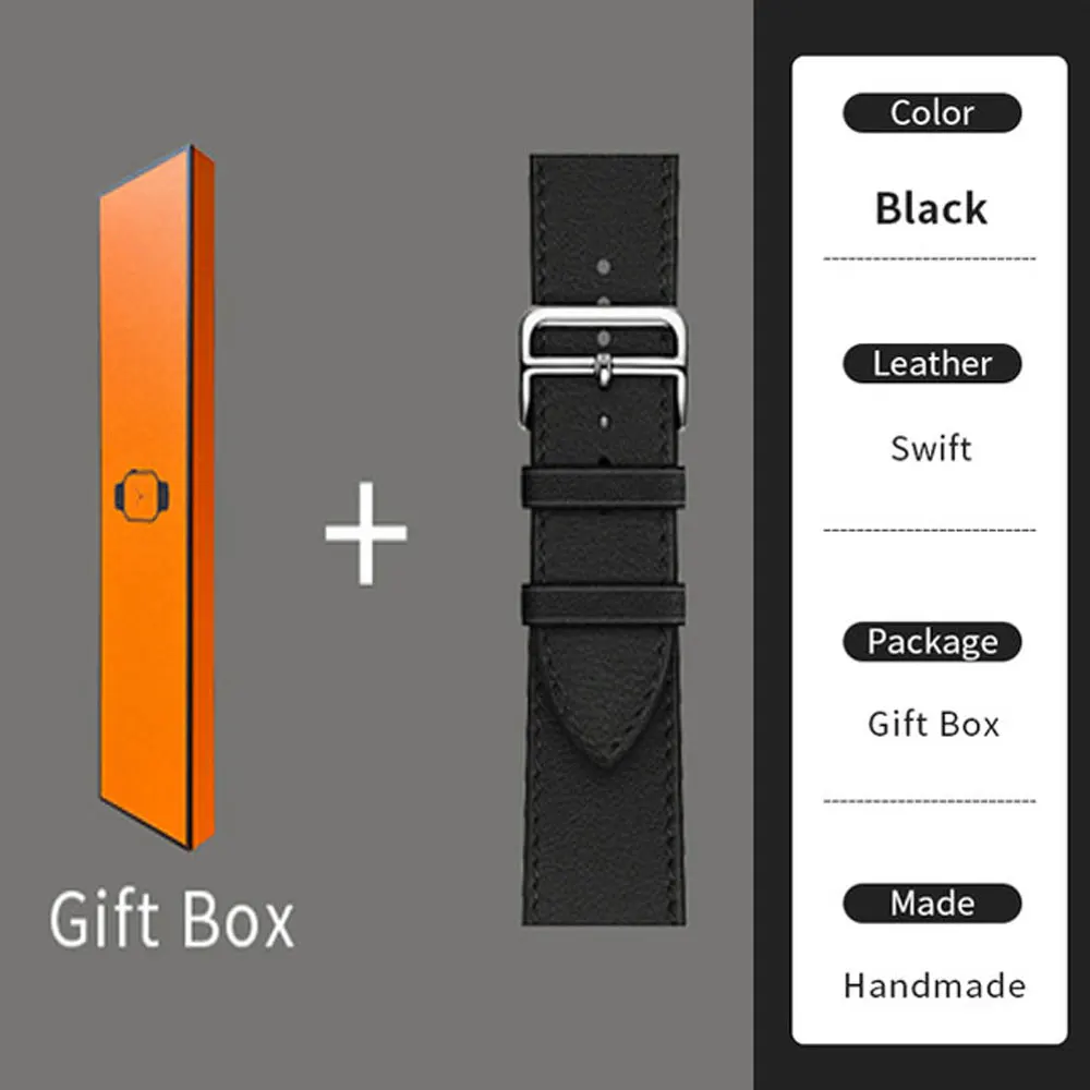 High Quality Genuine Leather Single Tour Band For Apple Watch strap 40mm 44mm 41MM 45MM 38 42mm 49mm iWatch 8 7 6 SE 5 4 3 Ultra