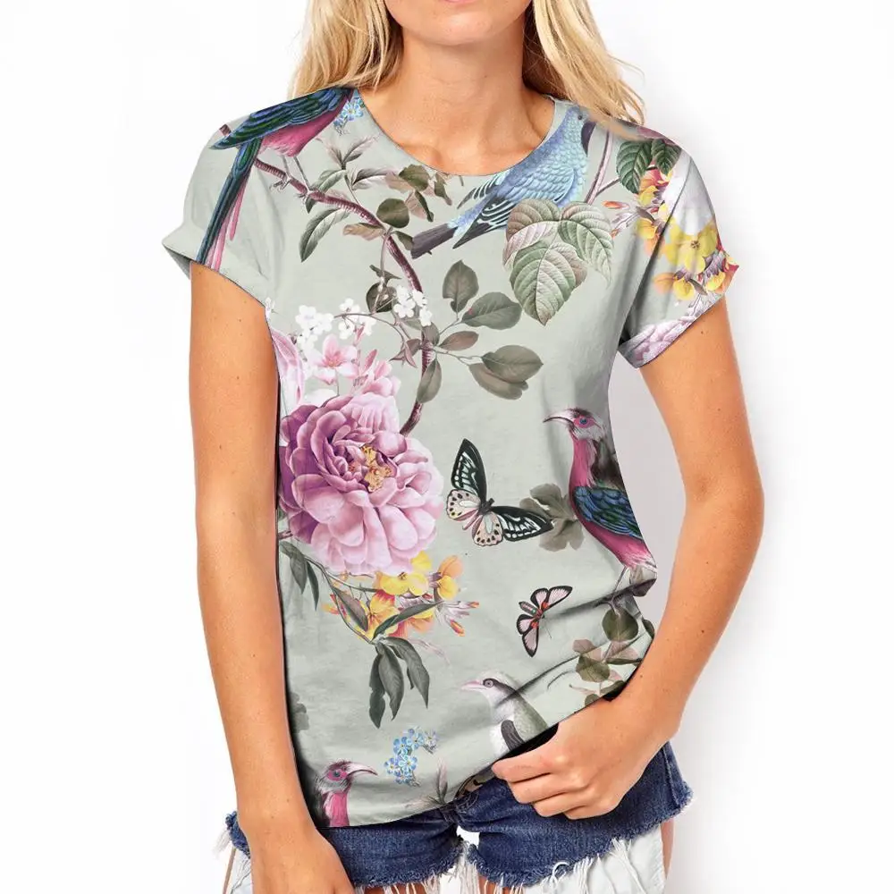

Summer Women's T-shirt Flower Graphics Print Tops Female Kawaii Versatile Clothes Oversized Streetwear Ladies Tees Shirts