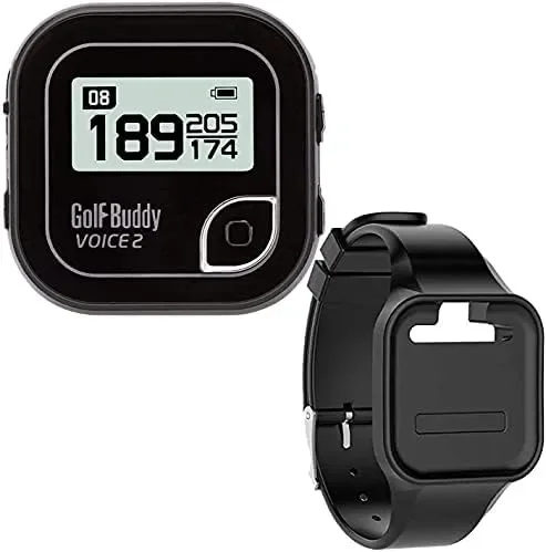 

Voice 2 Talking GPS Rangefinder (Bundle), Long Lasting Battery Golf Distance Range Finder & Silicon Strap Wristband, Easy-to