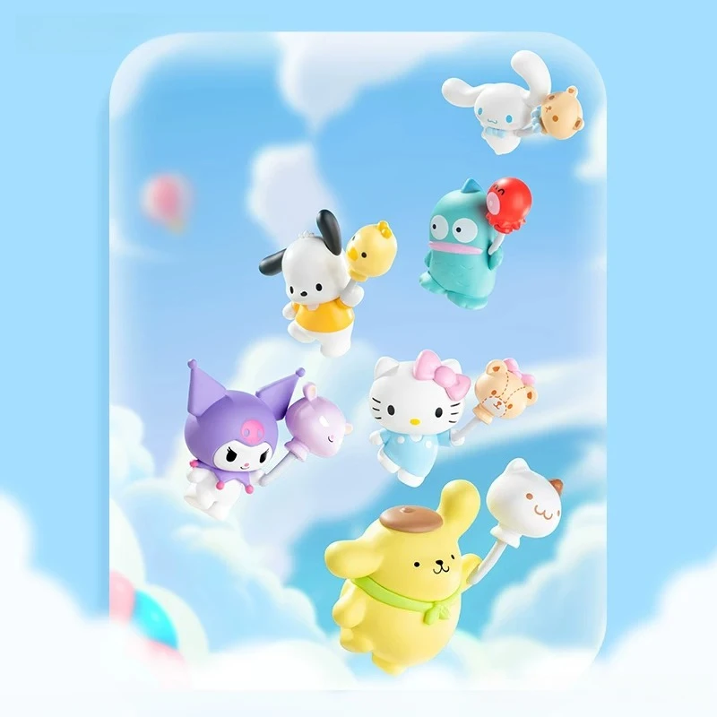 Фото Оригинальный набор Sanrio Family: Куроми и Хелло Китти, милые фигурки-сюрпризы в пакетах, украшения для рабочего стола, забавные коллекционные фигурки в пакетах-сюрпризах №1