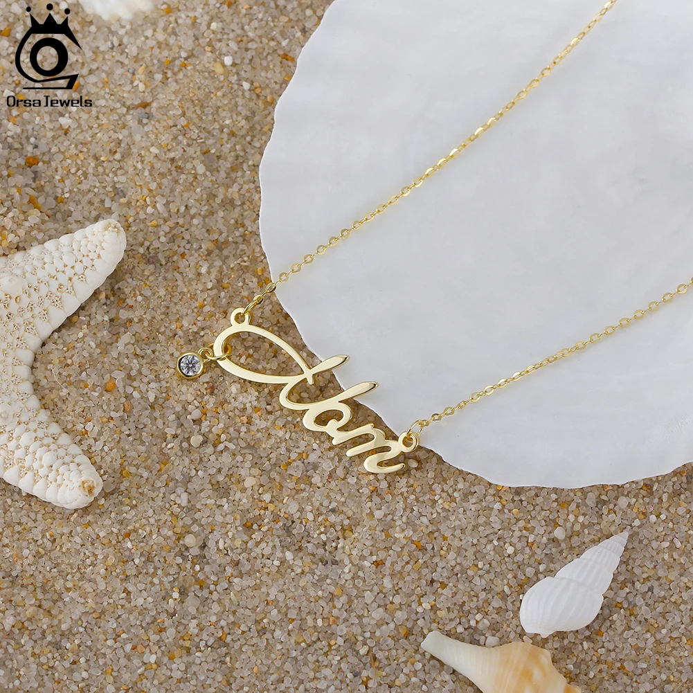 Ожерелье-чокер ORSA JEWELS из серебра 925 пробы с кулоном в виде английской буквы