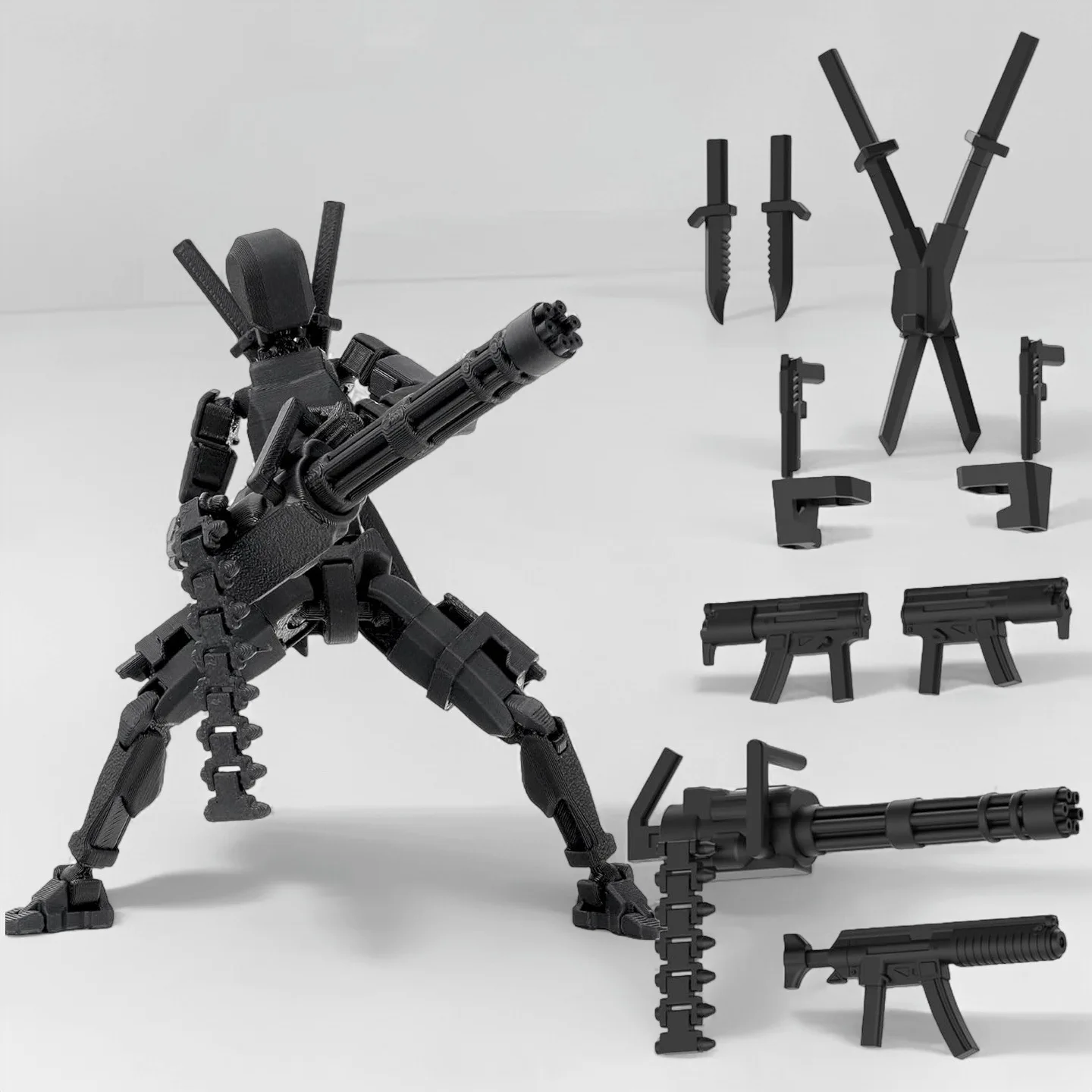 Горячая новинка: Робот-трансформер Hot Titan 13 с 3D-печатью, многосуставной, с пулеметом Гатлинга, настольное украшение, игрушка-подарок для коллекционеров, детей и взрослых (art.: 3920daa6fb487) - 3920daa6fb487