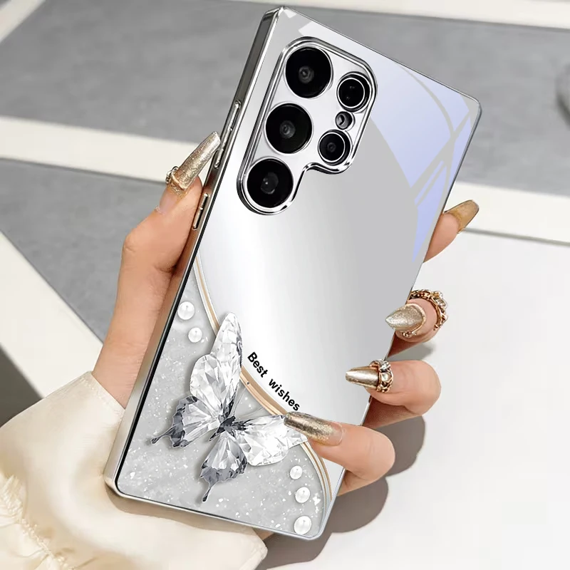 Фото Чехол для телефона Frosted Diamond Grace с гальваническим покрытием серебристого цвета для Samsung A31 A51 A71 A12 A22 A32 A42 A52 A06 A16 A17 A37 A57. №1