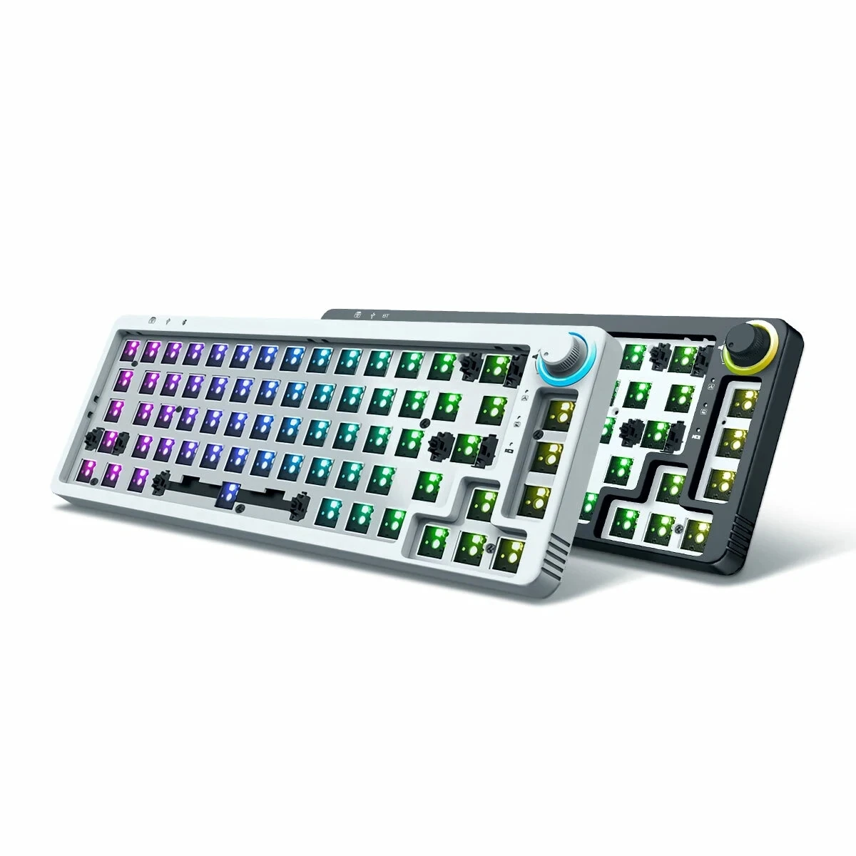 

Клавиатура GamaKay LK67 65% RGB с тремя режимами, индивидуальный комплект, 67 клавиш, популярный выбор, bluetooth, полупрозрачная программируемая клавиат...