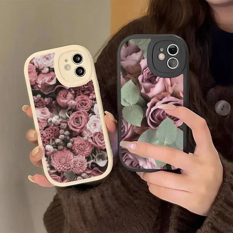 

Flower Pink Phone Case Hard Leather Phone Case for iPhone 13 12 Mini 11 14 Pro Max Xs X Xr 7 8 Plus 6 6s Se 2022 silicone Cover