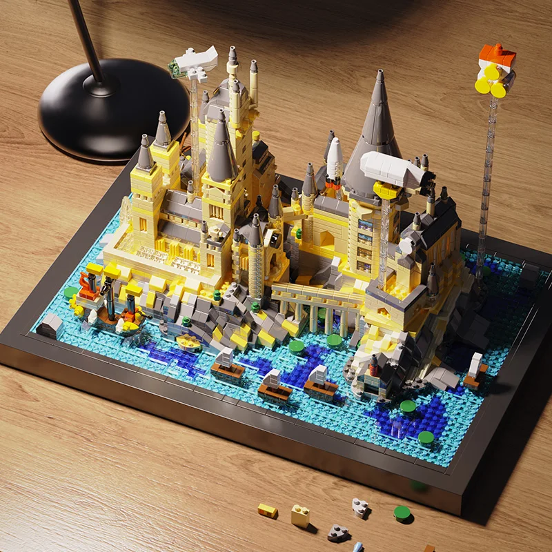 DMD004 MOC волшебный замок Замок Хогвартс микроэлементы Головоломки блоки подарки