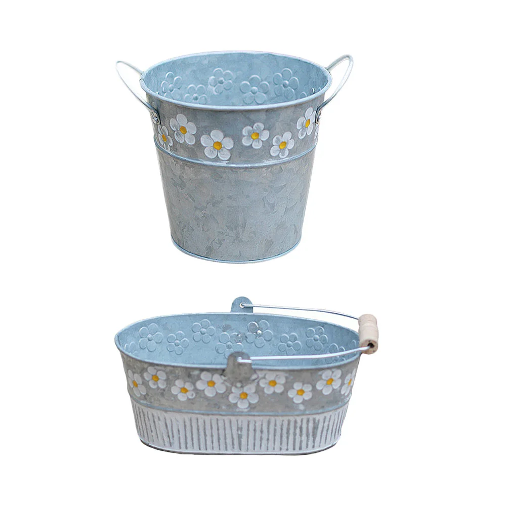 

2 Pcs Flowers Decoration Vintage Farmhouse Vase Milk Jug Vase Desktop Decor Vintage Metal Vase