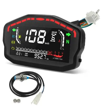 

Мотоциклетная цифровая приборная панель, универсальный ЖК-спидометр, одометр 1/2/4, цилиндр для Honda, Ducati, Kawasaki, Suzuki