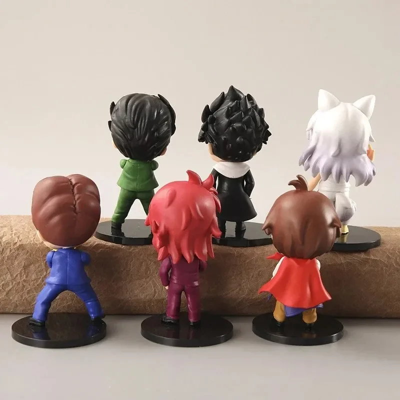 Набор из 6 фигурок BANDAI: Аниме-персонажи YuYu Hakusho (ЮЮ Хакушо) — Юсуке Урамэши, Курама, Просвисты, Пламенные тени. Милые Q-версии из ПВХ. Подарок для детей. (art.: 3920d91eced91) - 3920d91eced91