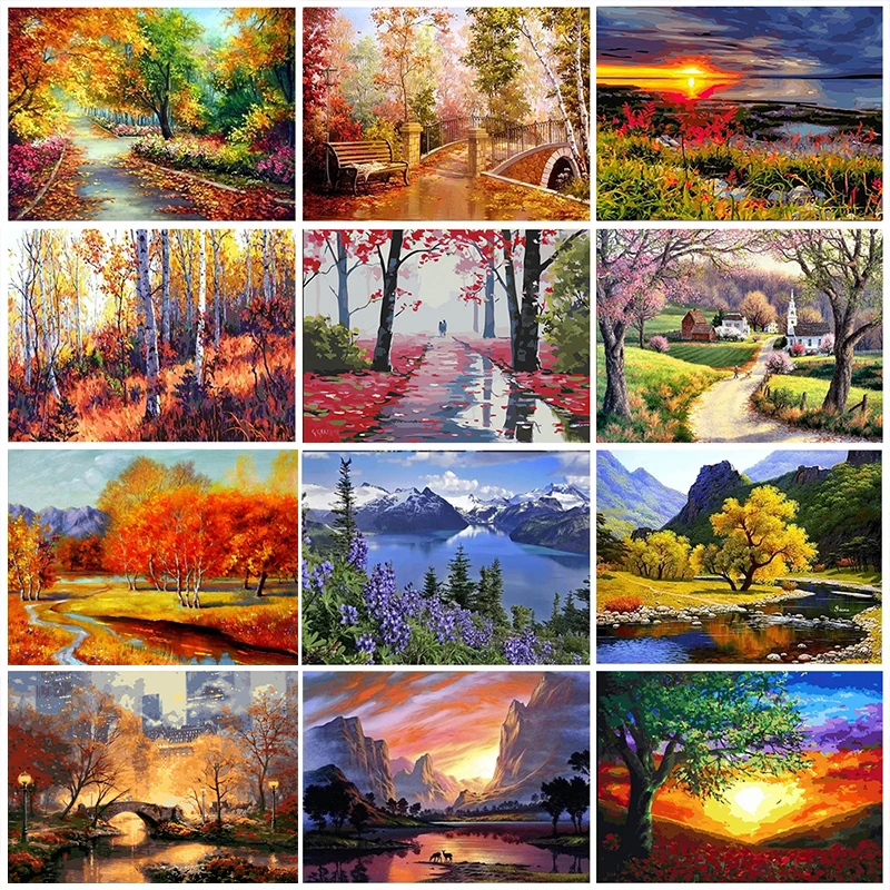 

Diy Schilderij Van Nummers Handgeschilderd Olieverfschilderij Landschap Foto Verf Tekening Op Doek Woondecoratie Unieke Gift