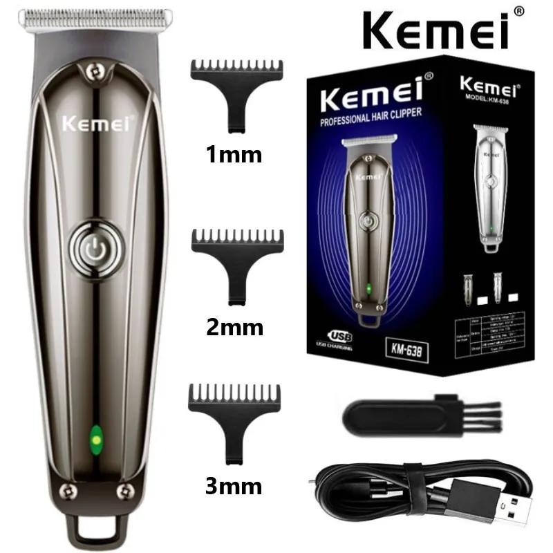 

Kemei KM-638 Pro electric barber full metal professional hair trimmer for men beard hair clipper finishing hair cutting machine