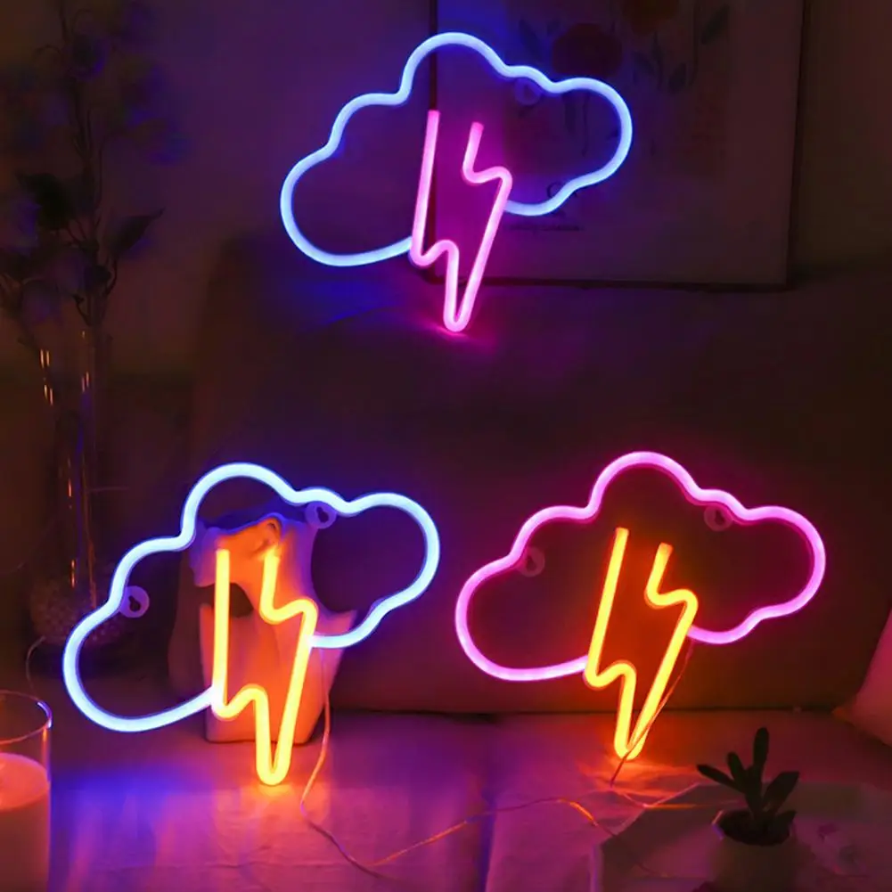 

LED Neon Sign Creative Shape USB/Battery Operated Non-Glaring Energy-saving Stunning Visual Effect Cloud Neon Sign Lamp Photogra