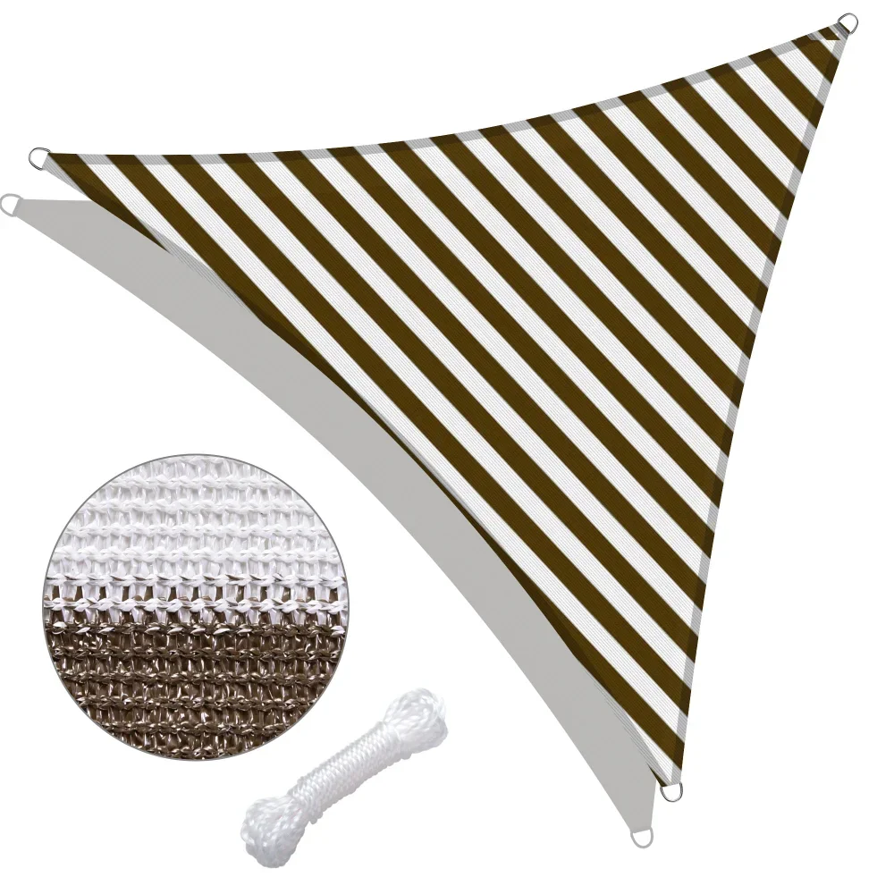 

7' x 7' x 7' Triangle Sun Shade Sail/ Coffee+White