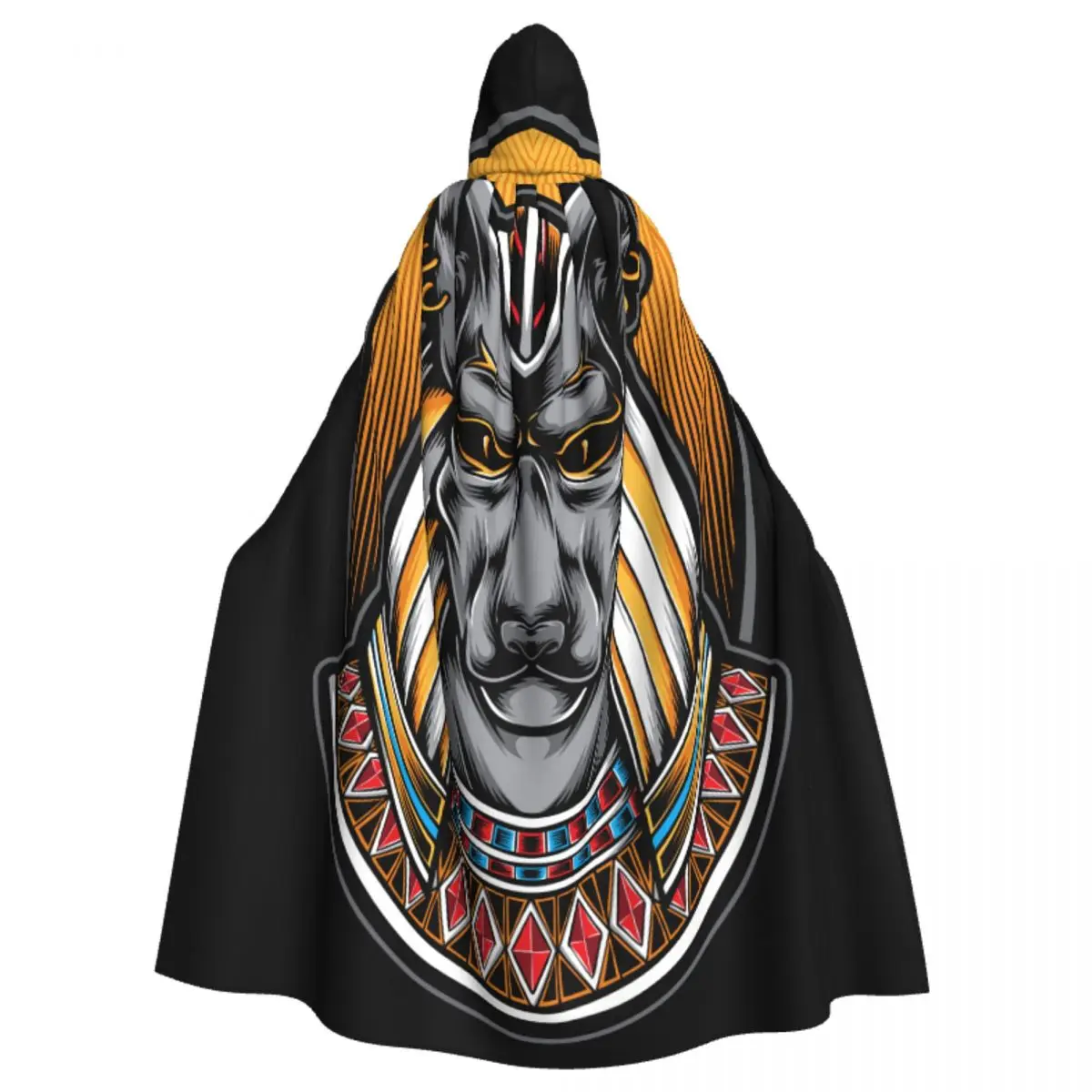 

Unisex Adult Egyptian Anubis Head Cloak with Hood Long Witch Costume Cosplay