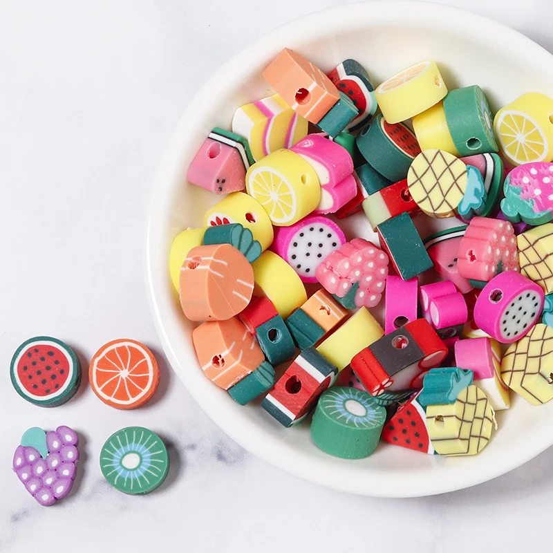 50 pcs/lot Soft Clay Multiple Color Loose Beads Fruit Spacer For Jewelry Making Diy Bracelet Necklace Handmade |