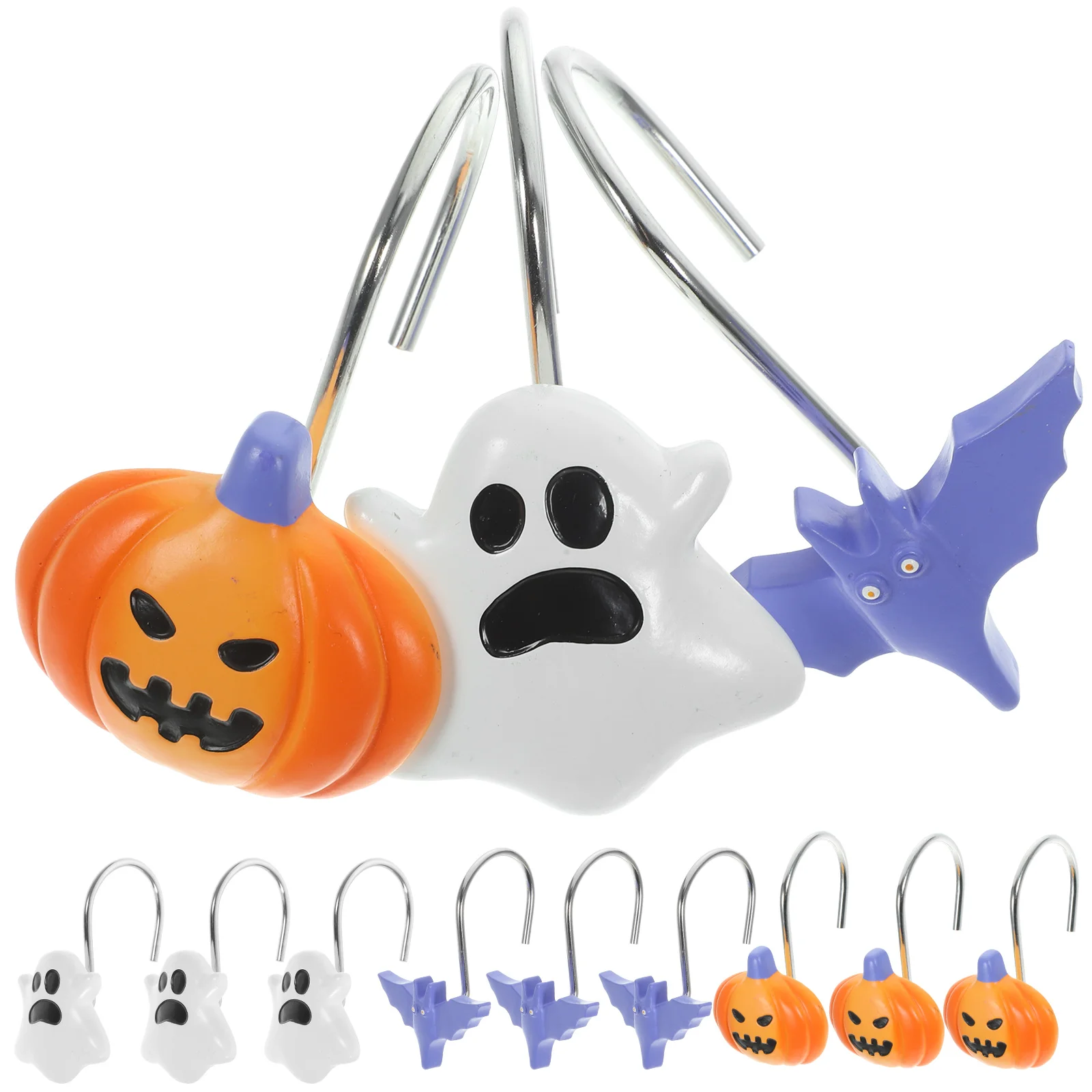 

12 Pcs Decorative Shower Curtain Hooks Halloween Bedroom Retro Ring Curtains Rod