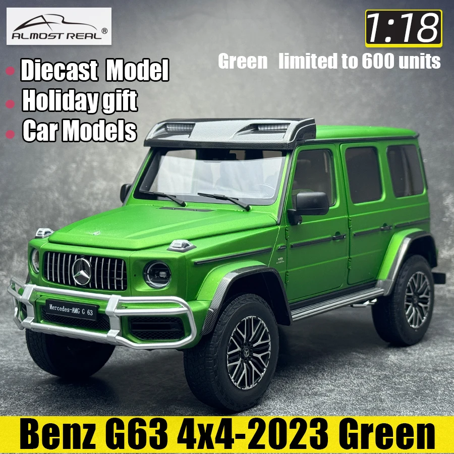 Почти настоящий 1/18 для Benz G63 4x4-2023 Green Hell Magno SUV ограниченный выпуск 600 литых под
