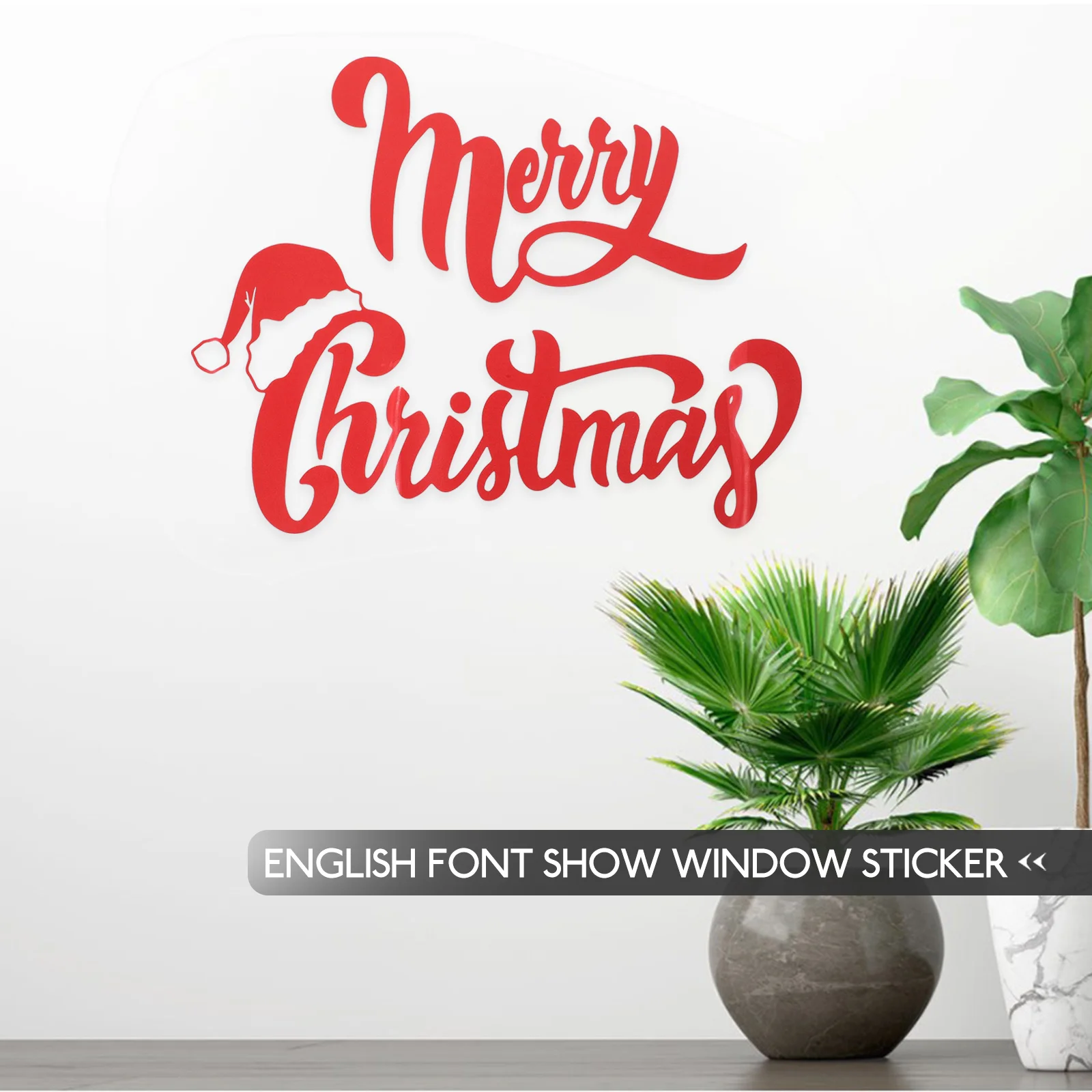 Веселые рождественские наклейки на стены шляпа Санта-Клауса стену ПВХ