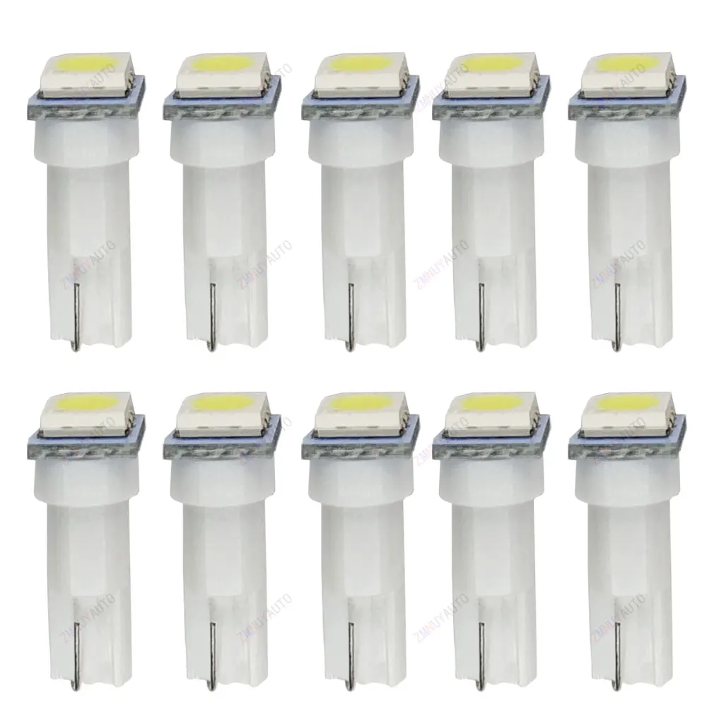 

10 шт. T5 светодиод 17 37 73 74 SMD 5050 Авто светодиодная лампа для приборной панели автомобиля Лампа для приборной панели 12 В белый синий красный желтый зеленый 10X