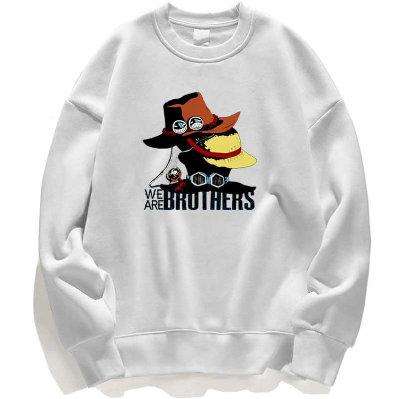 

Мужская толстовка с капюшоном We Are Brothers The Pirate King, свитшот с рисунком манги, пуловер с круглым вырезом, уличная одежда, джемпер