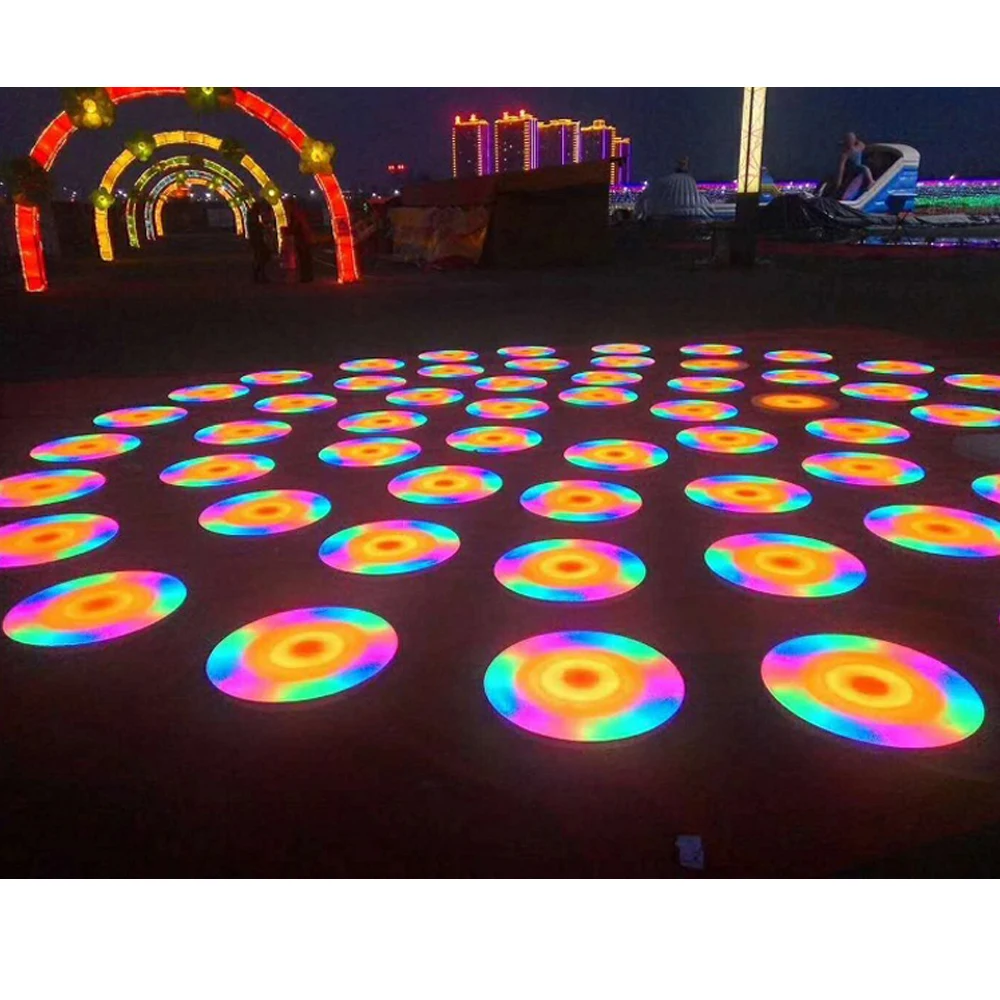 Outer race with horse racing  50CM  Rainbow Circle led dance floor DJ Disco Nightclub DMX 3D time Tunnel RGB LED  Dance Floor