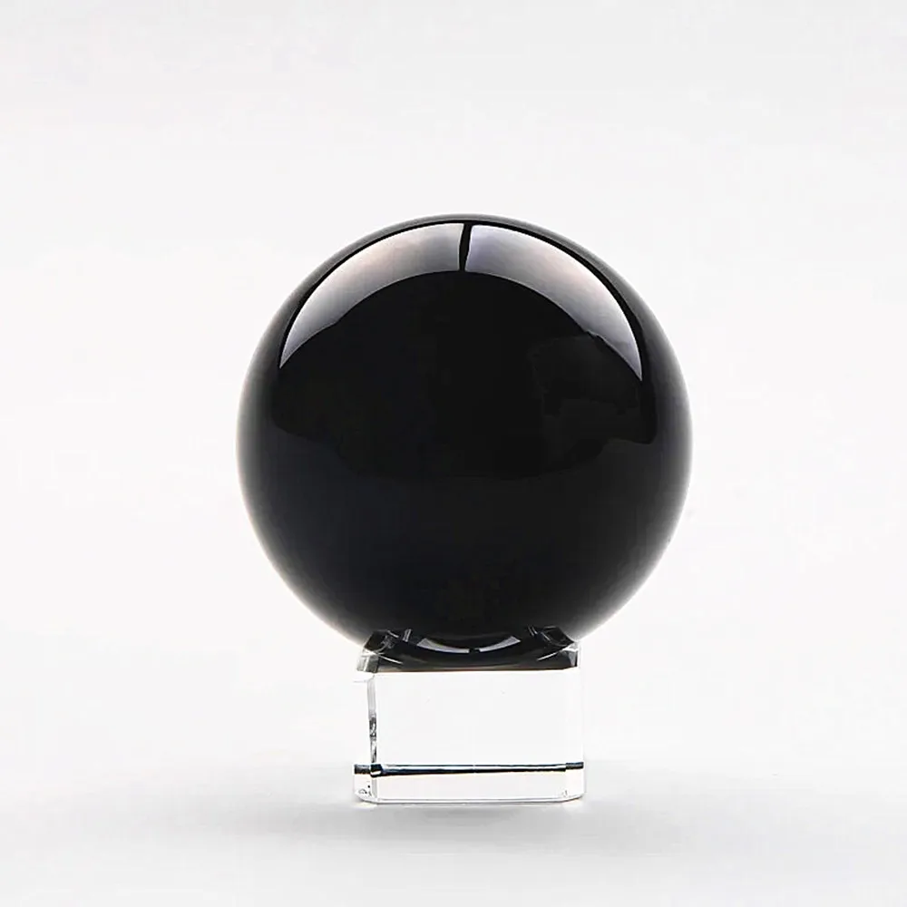 Натуральный энергетический обсидиан полированный кварцевый хрустальный шар