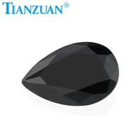 1 3 carat pear shape moissanites loose gems stone black color beads jewelry making