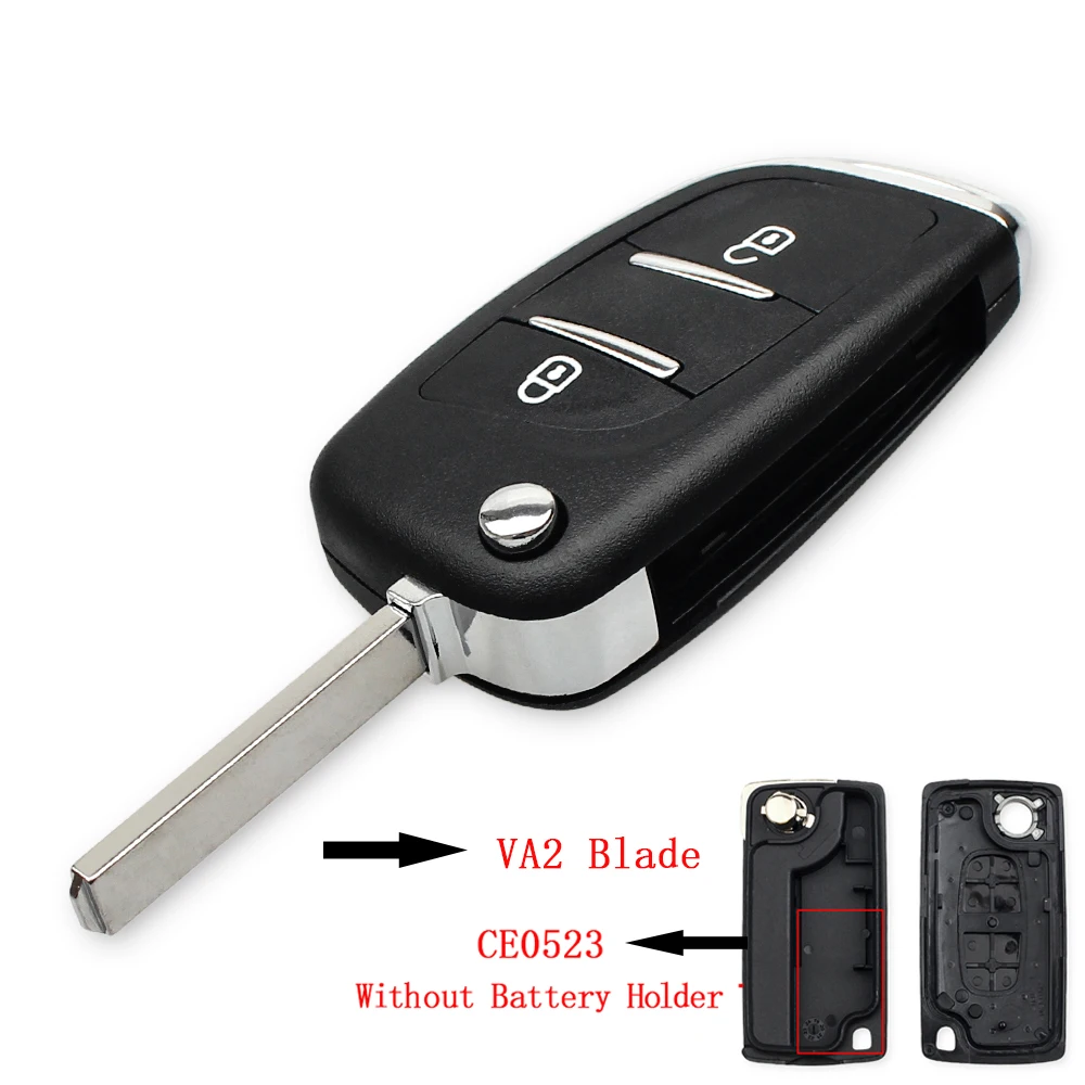 

Чехол Для Автомобильного Ключа KEYYOU Для Peugeot 207 307 407 408 Citroen C4 C2 - 2/3 Кнопки, Модифицированный Выкидной Корпус